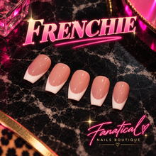 Load image into Gallery viewer, Frenchie pink and white short coffin press-on nails - Fanatical Nails Boutique