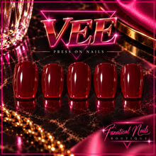 Load image into Gallery viewer, Vee deep jelly red press-on nails - Fanatical Nails Boutique
